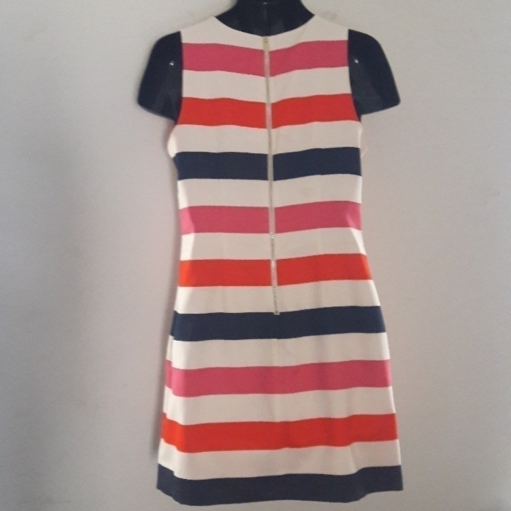 VINCE CAMUTO Striped Dress w/ Jeweled Neckline, 8 - Picture 8 of 8